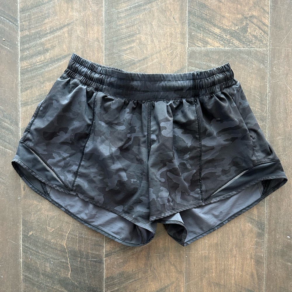 Lululemon Black Camo Print Athletic Shorts